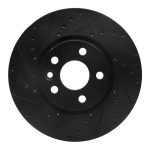 Land Rover Range Rover Evoque Brake Rotor (1) - Front Left - R1 Concepts - Drilled & Slotted - Black - `07-`18 Land Rover Range Rover Evoque Brake Rotor (1) - Front Left - R1 Concepts - Drilled & Slotted - Black - `07-`18